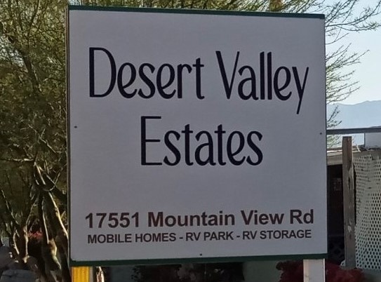 Desert Valley Estates Sign